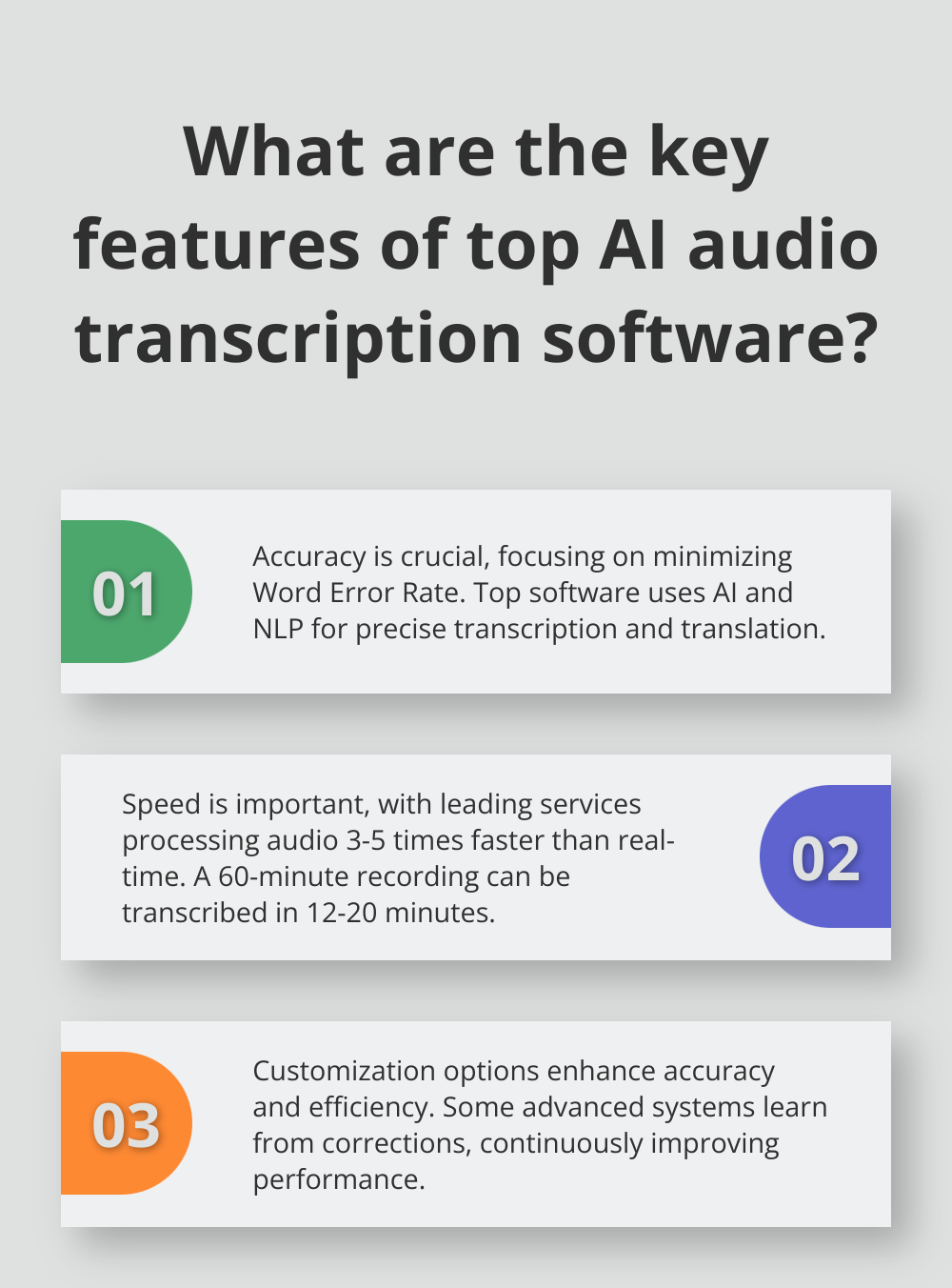 Infographic: What are the key features of top AI audio transcription software? - best ai audio transcription