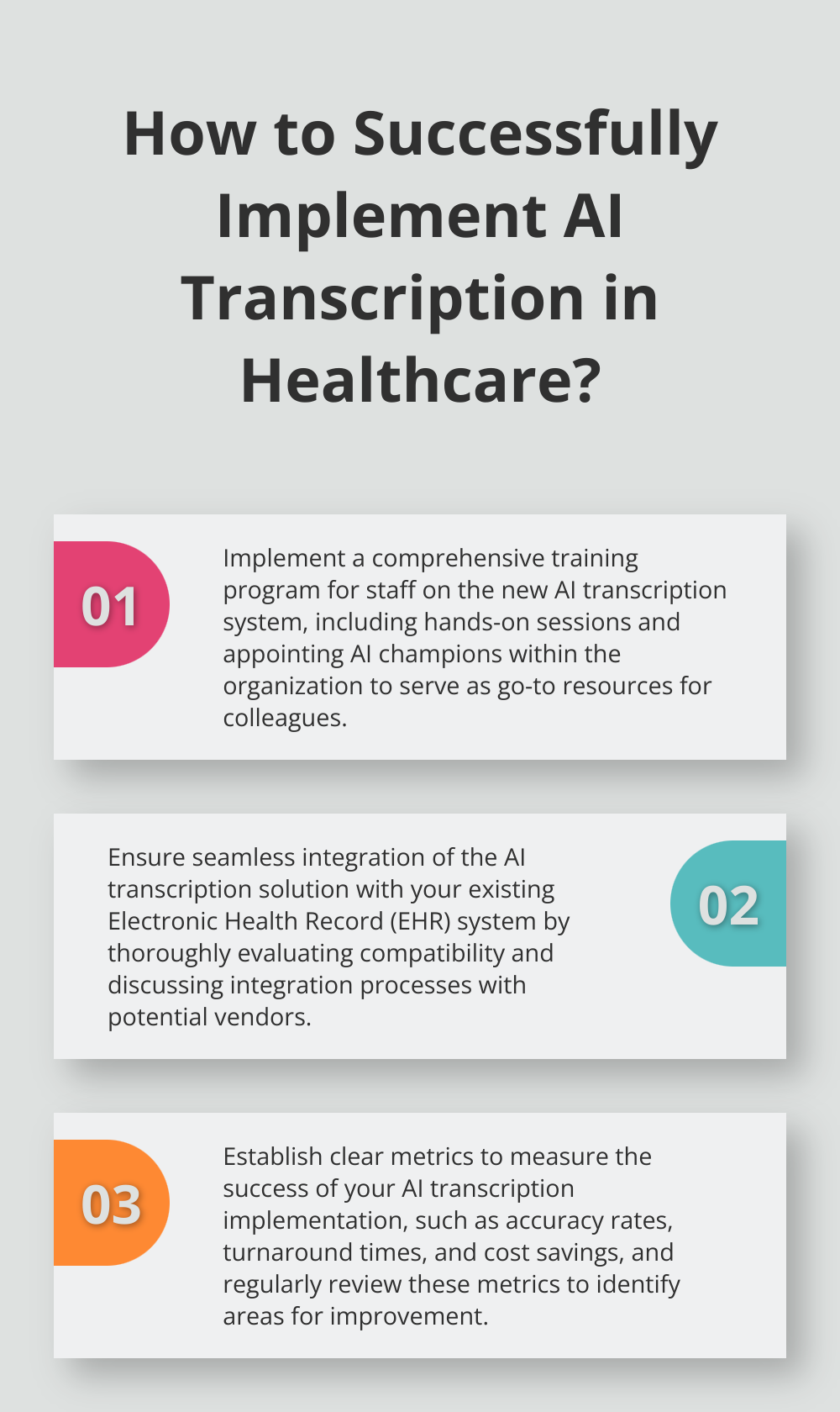 Infographic: How to Successfully Implement AI Transcription in Healthcare? - medical transcription ai